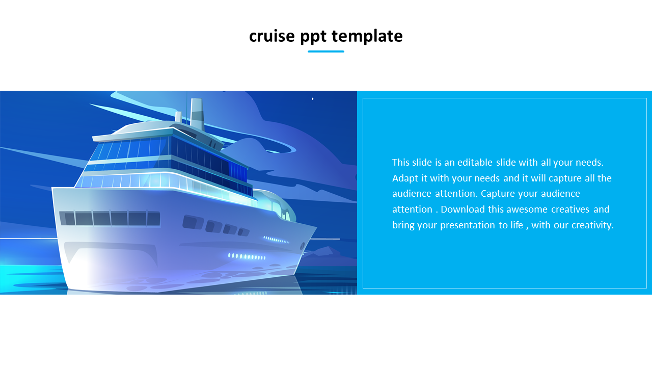 Simple Cruise PPT Template Presentation Design